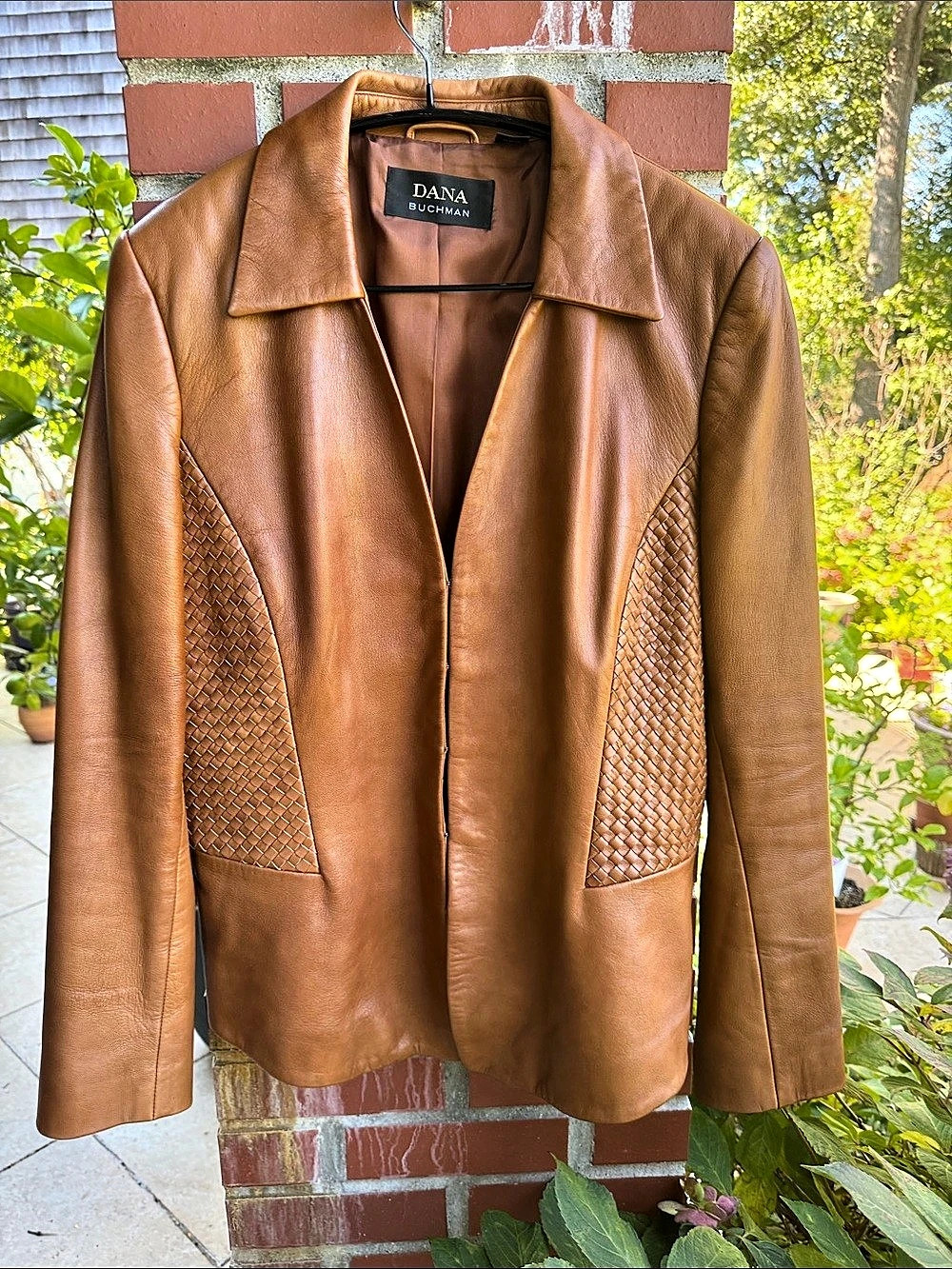 Dana Buchman Women's Leather Jacket/ Blazer Tan Brown Size 14